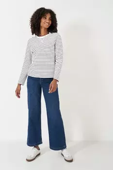 Пике хлопковая смесь в полоску толстовка Crew Clothing Company, белый