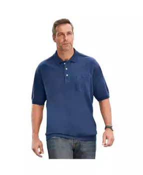 Пике-поло Big & Tall с манжетами внизу и карманом, не садится при стирке KingSize, зеленый