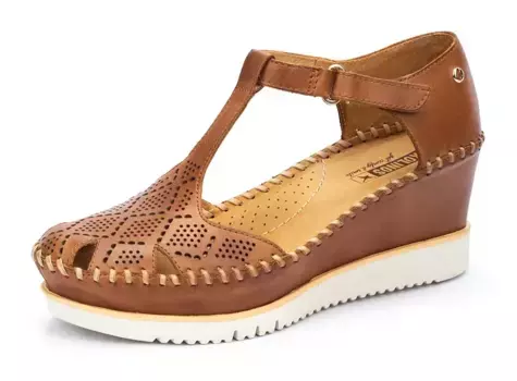 PIKOLINOS босоножки на танкетке "AGUADULCE", летняя обувь, босоножки, танкетка, с модными вырезами, коричневый