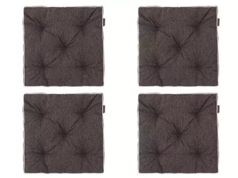 PillowPrim Набор из 4 подушек на стул размером 40x40x10 см. Подушки для стула, скамьи и табурета. Мягкое сиденье с подушкой. Стул для столовой. Серый Инари. Stanislaw Jurga, черный