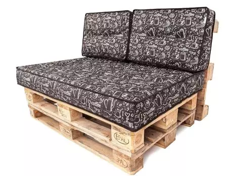 PillowPrim набор подушек для поддонов съемный чехол водонепроницаемые подушки для поддонов набор садовых подушек (подушка сиденья 120x80 спинка 2x60x40) синяя клетчатая Stanislaw Jurga, коричневый