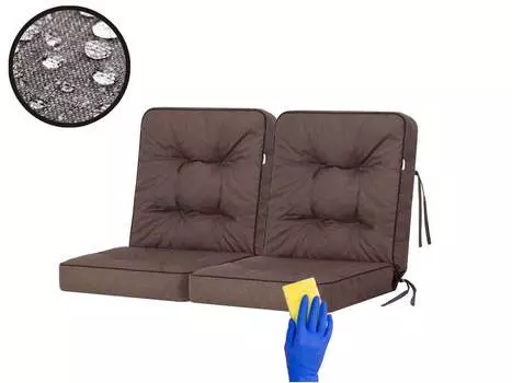 PillowPrim Подушка для садовой скамейки Подушка для садовых качелей Модульная подушка Подушка для стула Коричневый Ширина 180 см Stanislaw Jurga