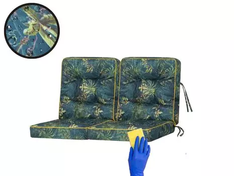 PillowPrim Подушка для садовой скамейки Подушка для садовых качелей Модульная подушка Подушка для стула Зеленая Ширина 120 см Stanislaw Jurga, мультиколор