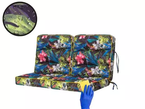 PillowPrim Подушка для садовой скамейки Подушка для садовых качелей Модульная подушка Подушка для стула Многоцветная Ширина 100 см Stanislaw Jurga, мультиколор