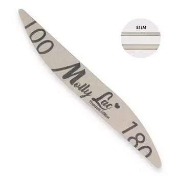 Пилочка для ногтей, безопасная упаковка, эллипс лодочной волны, 100/180, тонкая MollyLac, Molly Lac