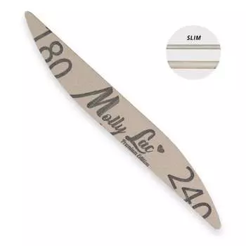 Пилочка для ногтей, безопасная упаковка, лодочная волна, эллипс, 180/240, тонкая MollyLac, Molly Lac