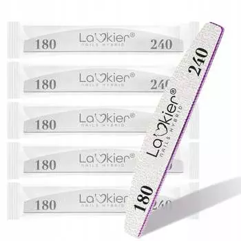 Пилочка для ногтей La'kier Лодочка/полумесяц Zebra Safe Package Градация 180/240, 5 шт.