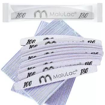 Пилочка для ногтей «лодочка» Crescent Zebra Safe Package 100/180, 100 шт. Malulac