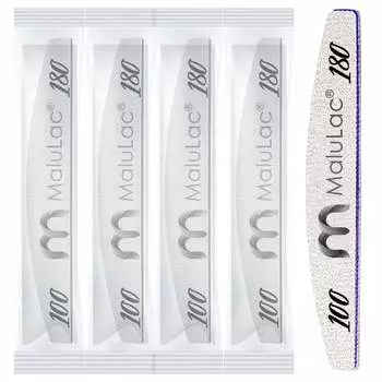 Пилочка для ногтей Malulac Boat/Crescent Zebra Safe Package, градация 100/180, 5 шт.