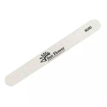 Пилочка для ногтей прямая белая #80/80, SUNFLOWER