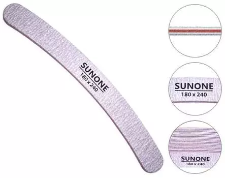 Пилочки для ногтей 10 шт. для маникюра, педикюра банан-зебра, зернистость 180/240 SUNONE