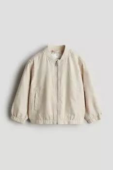 Пилотная куртка из льняной смеси H&M, бежевый
