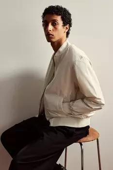Пилотная куртка стандартного кроя H&M, бежевый