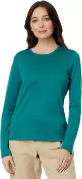 Пима с круглым вырезом и длинными рукавами L.L.Bean, цвет Warm Teal