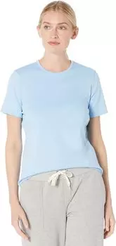 Пима с круглым вырезом и короткими рукавами L.L.Bean, цвет Lake