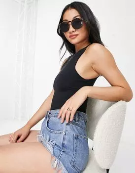 Pimkie – черное облегающее боди в стиле боксера