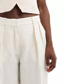 Pimkie – Прямые брюки из смесового льна цвета экрю