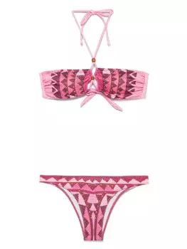 Pin Up Stars бикини с лифом-бандо и заклепками, розовый