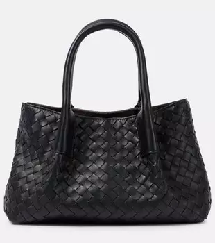 Пинакотека Маленькая кожаная сумка-тоут Bottega Veneta, Fondant/Travert-Mb