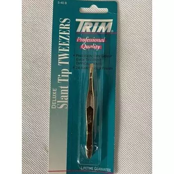 Пинцет Borte Deluxe со скошенным кончиком и поверхностью из 24-каратного золота №5-40B, Trim