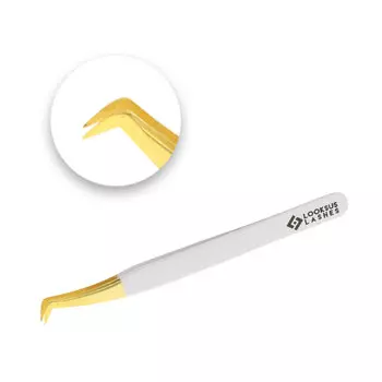 Пинцет для ресниц Белый - 4 Looksus Lashes
