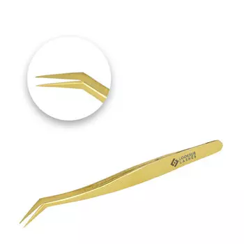 Пинцет для ресниц Gold Premium - 2 Looksus Lashes