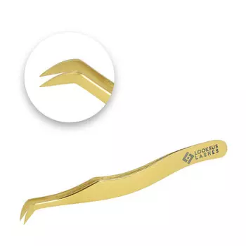 Пинцет для ресниц Gold Premium - 5 Looksus Lashes