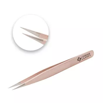 Пинцет для ресниц из розового золота - 1 Looksus Lashes