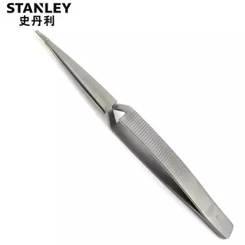 Пинцет Stanley с широкой головкой и отскоком, утолщенный пинцет из нержавеющей стали 145 мм, тонкий проволочный зажим 94-525-23