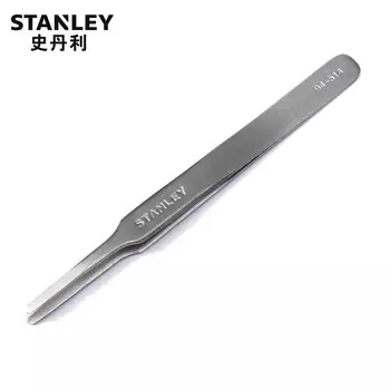 Пинцет Stanley с широкой головкой, утолщенный пинцет из нержавеющей стали 120 мм, тонкий проволочный зажим 94-514-23
