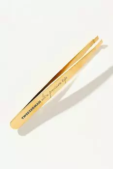 Пинцет Tweezerman Ultra Precision наклонный, золотой