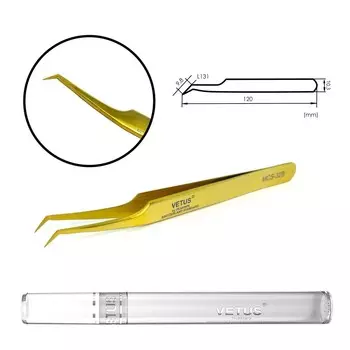 Пинцет Vetus MCS-32B, золотой