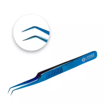 Пинцеты для наращивания ресниц 3, 1 упаковка. Looksus Lashes Plasma blue
