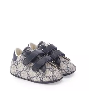 Пинетки Baby Ace GG Canvas Gucci Kids, цвет beige-blu.rb/blu/blu