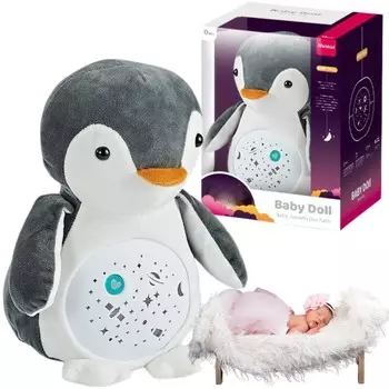 Пингвин, мягкая игрушка, звездный проектор, успокаивающая лампа для сна 0+ Bounn