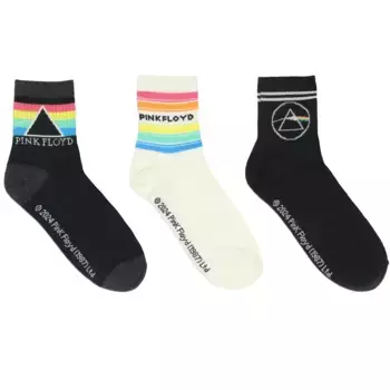 Pink Floyd женские носки Dark Side Of The Moon Rainbow, 3 пары, разноцветные