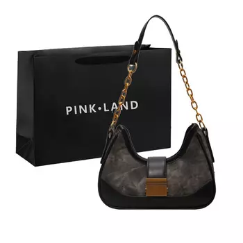 Pink·Land Женская сумка через плечо, Черный + черная сумка для сладостей.