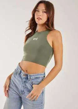 Pink Vanilla Хаки, жилет-гонщик с логотипом nyc