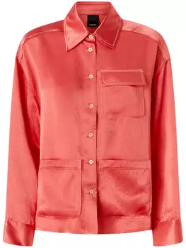 PINKO атласная рубашка, розовый