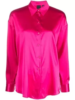 PINKO атласная рубашка с длинными рукавами, розовый