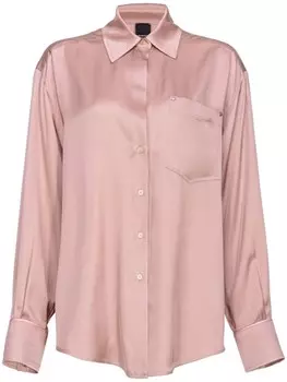 PINKO атласная рубашка с длинными рукавами, розовый