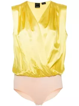 PINKO атласное боди Ines, желтый