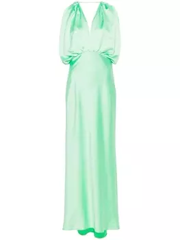PINKO атласное платье Dolcetto, зеленый