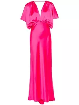 PINKO атласное платье макси, розовый