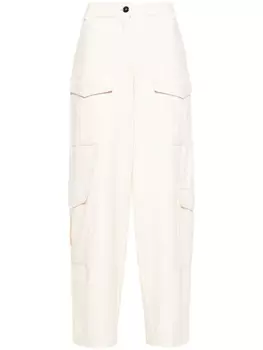 PINKO атласные брюки карго, нейтральный цвет