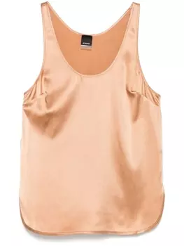 PINKO атласный топ, коричневый