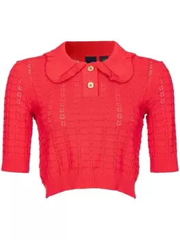 PINKO ажурная рубашка поло, красный