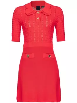 PINKO ажурное платье мини, красный