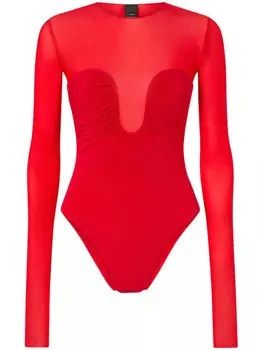 PINKO боди с длинными рукавами, красный