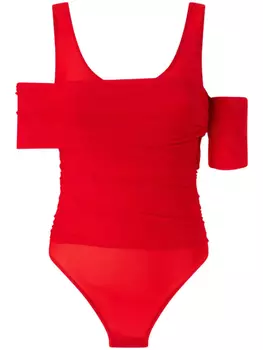 PINKO боди со сборками, красный